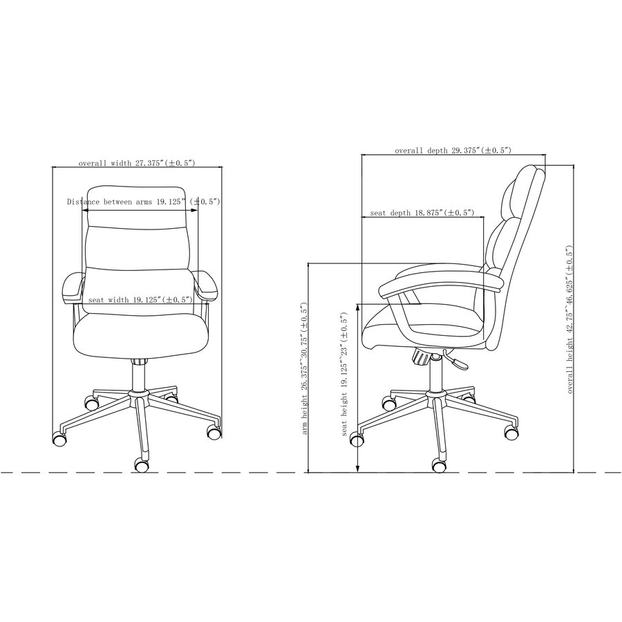 Lorell Leather High-Back Chair