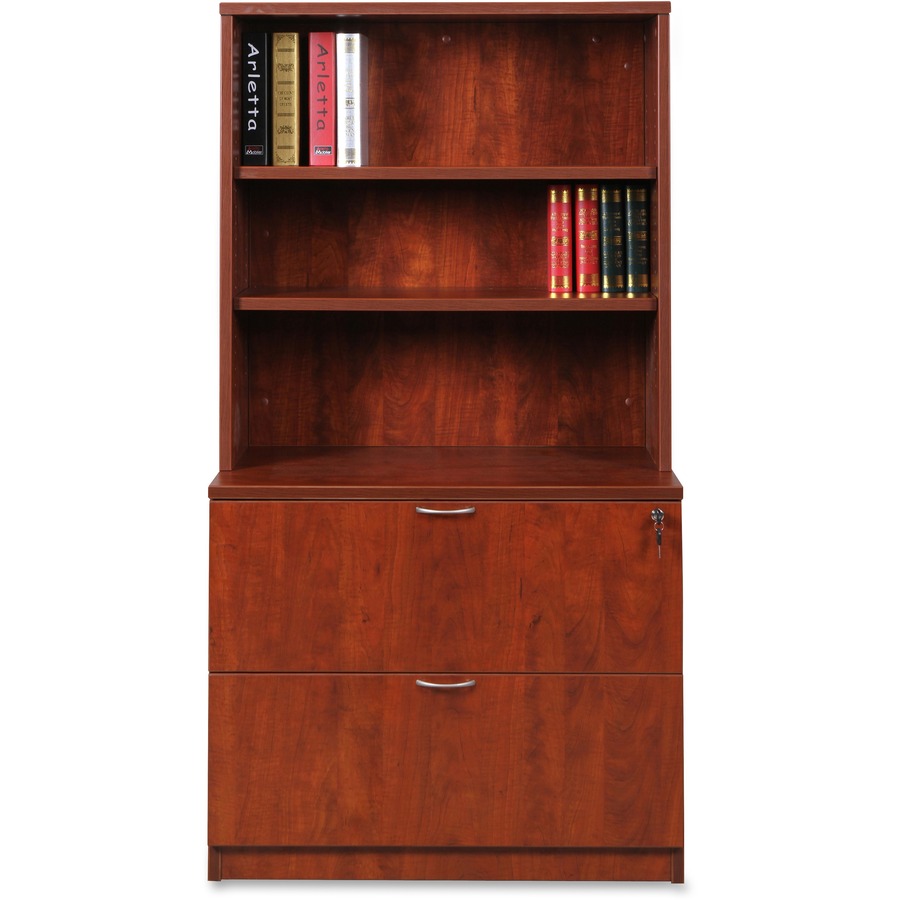 Lorell Essentials Cherry Laminate Stack-on Bookshelf