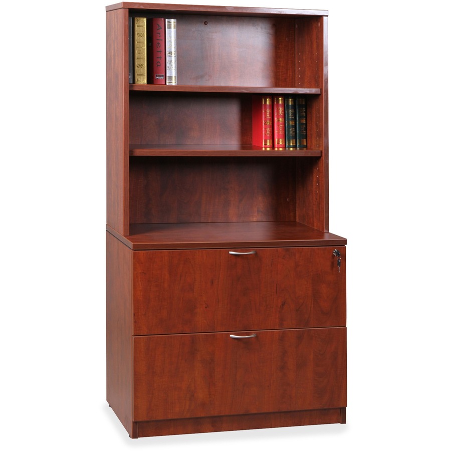 Lorell Essentials Cherry Laminate Stack-on Bookshelf
