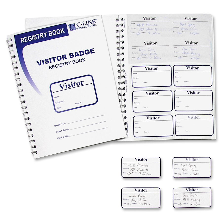 C-Line Visitor Badges with Registry Log