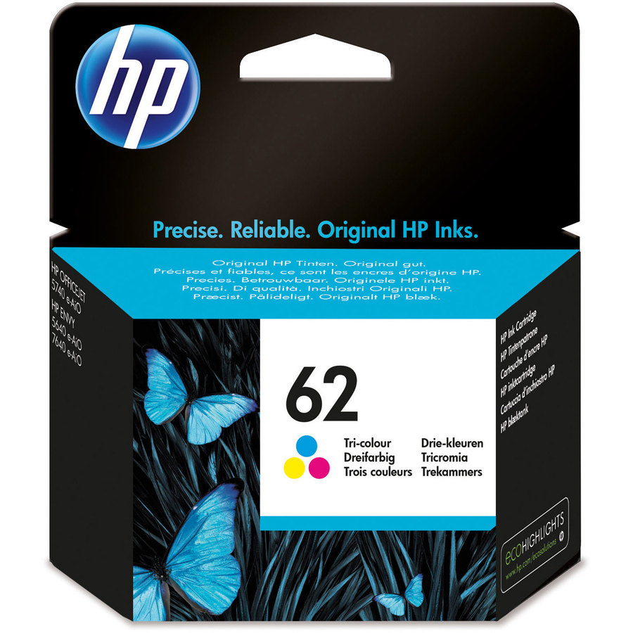 Hp 62 (C2p06an) Original Inkjet Ink Cartridge - Cyan Magenta Yellow - 1 Each