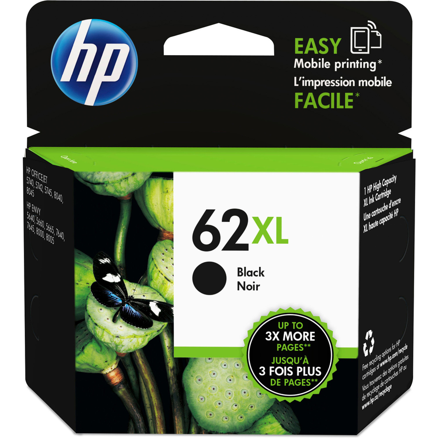 Hp 62xl (C2p05an) Original High Yield Inkjet Ink Cartridge - Black - 1 Each