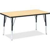 Jonti-Craft Berries Height Maple Top Black Edge Rectangle Table