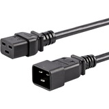 Startechcom 10ft (3m) Heavy Duty Extension Cord Iec C19 to Iec C20 Black Extension Cord 15a 250v 14awg Heavy Gauge Power Cable