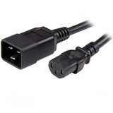 Startechcom 3ft (1m) Heavy Duty Extension Cord Iec C13 to Iec C20 Black Extension Cord 15a 125v 14awg Heavy Gauge Power Cable