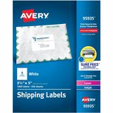 Avery&Reg Shipping Labels Sure Feed&Reg Technology Permanent Adhesive 3-12 X 5 1000 Labels (95935)