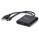 Startechcom 2-Port Multi Monitor Adapter Mini Displayport to Dp Mst Hub Dual 4k 30hz Video Splitter for Extended Desktop Mode Windows