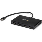 Startechcom 4-Port Multi Monitor Adapter Mini Displayport 12 to Dp Mst Hub 4x 1080p Video Splitter for Extended Desktop Mode Windows