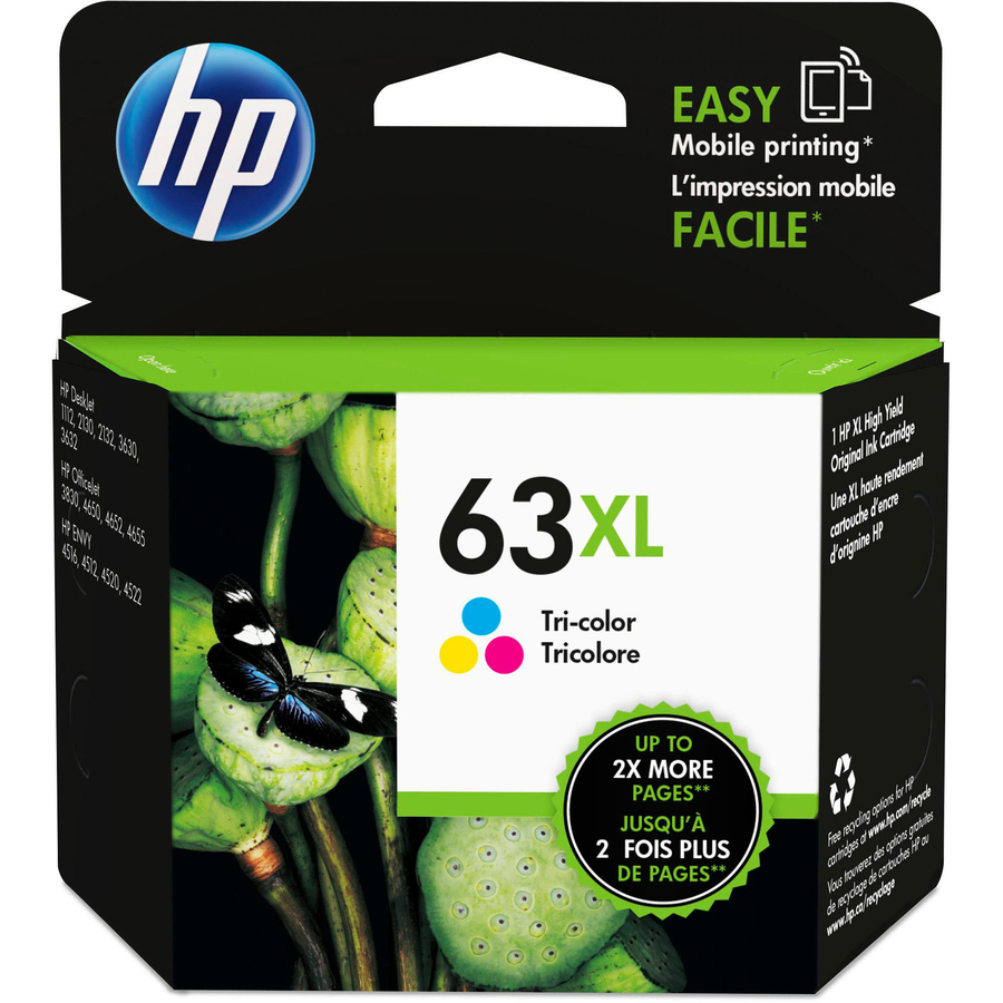 Hp 63xl Original High Yield Inkjet Ink Cartridge - Tri-Color - 1 Pack