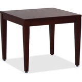 Lorell Mahogany Finish Solid Wood Corner Table