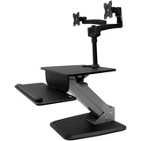 Startechcom Dual Monitor Sit-to-Stand Workstation - One-Touch Height Adjustment