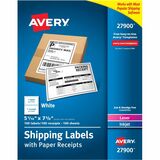 Avery&Reg Shipping Labels Paper Receipts Permanent Adhesive 5-116 X 7-58 100 Labels (27900)