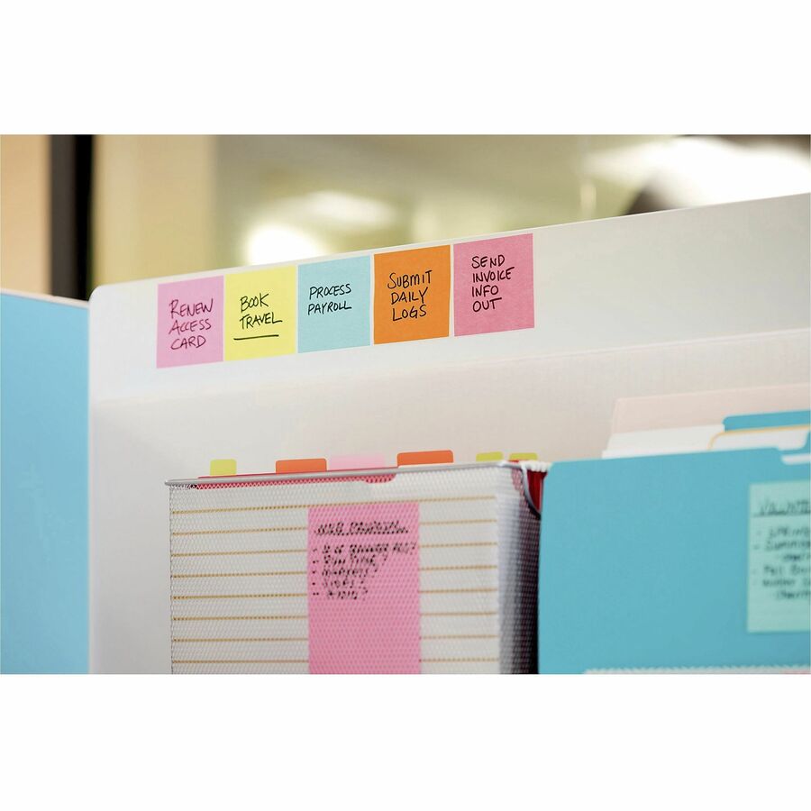 Post-It&Reg Super Sticky Dispenser Notes - Supernova Neons Color Collection