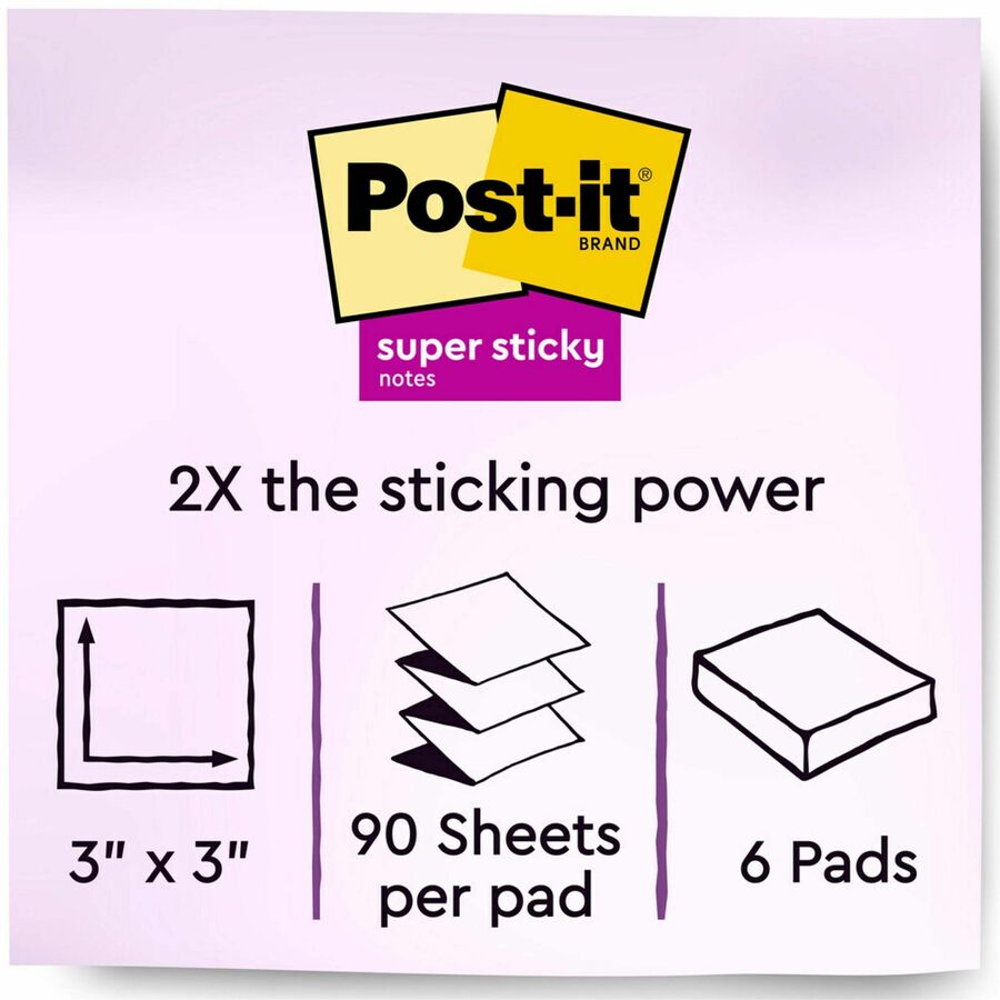 Post-It&Reg Super Sticky Dispenser Notes - Supernova Neons Color Collection