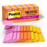Post-It&Reg Super Sticky Dispenser Notes - Energy Boost Color Collection