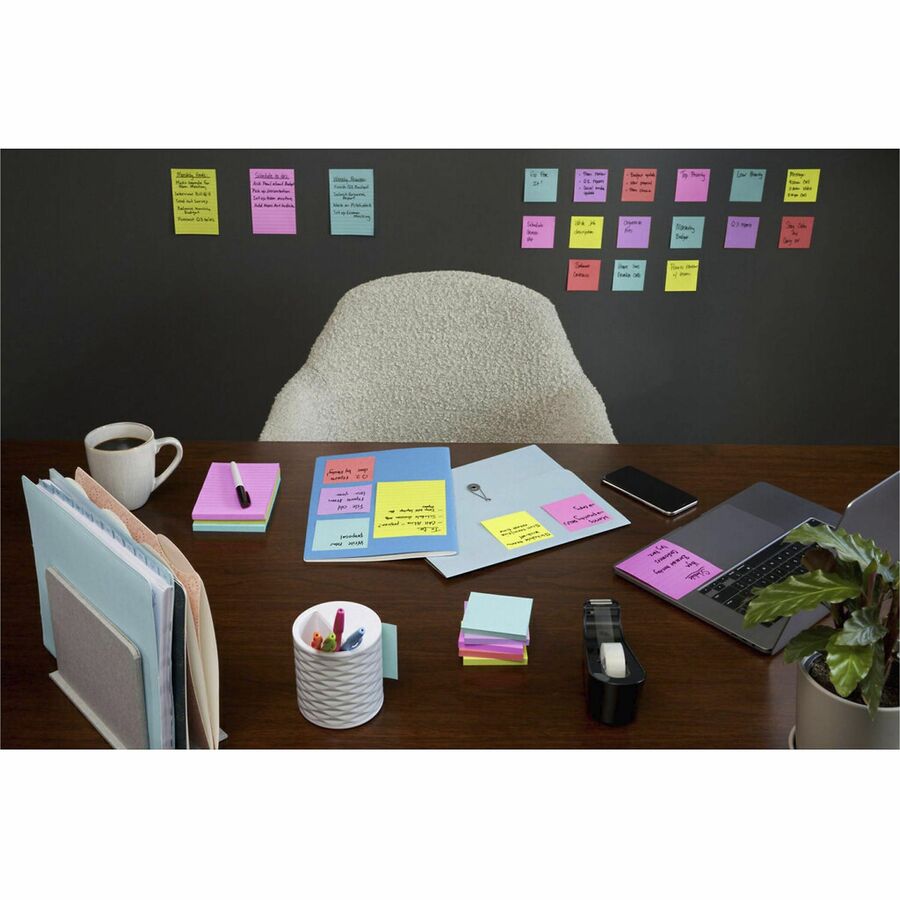 Post-It&Reg Super Sticky Dispenser Notes - Supernova Neons Color Collection