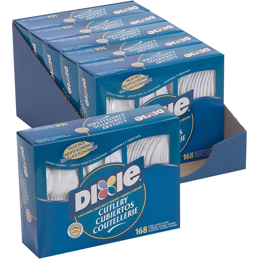Dixie Heavyweight Disposable Forks Knives & Spoons Combo Boxes by Gp Pro