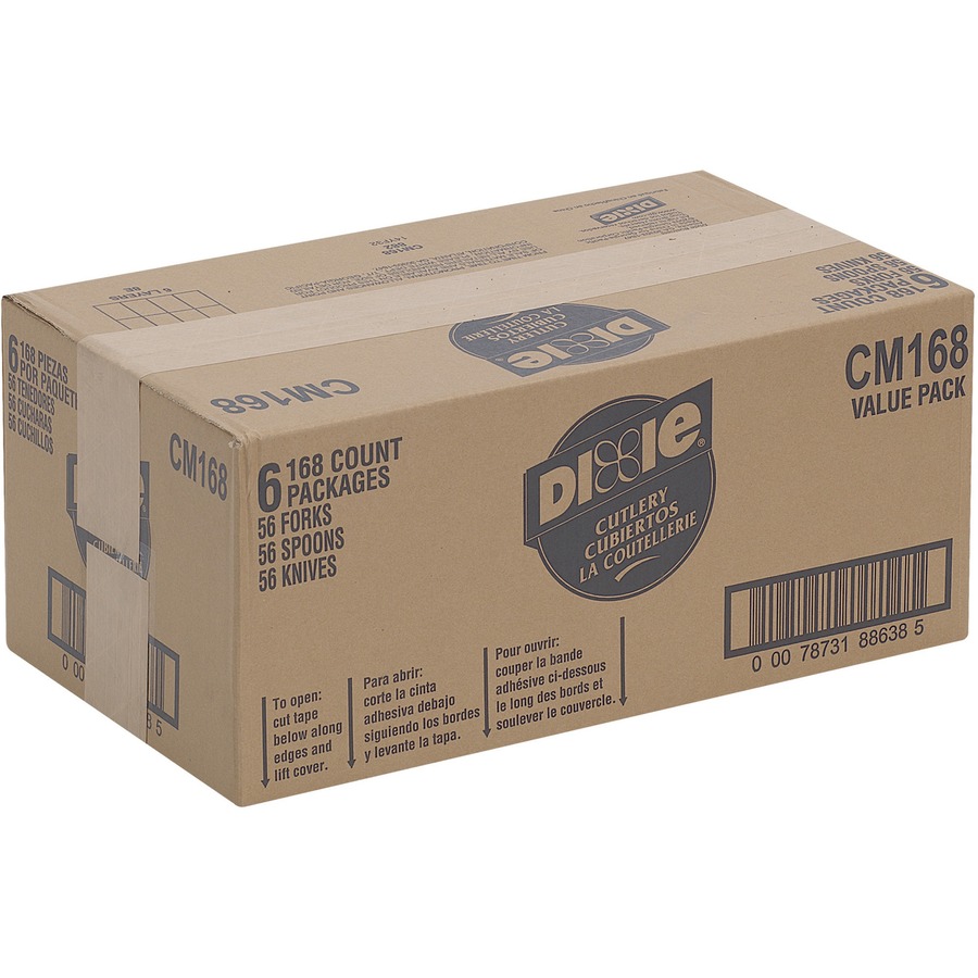 Dixie Heavyweight Disposable Forks Knives & Spoons Combo Boxes by Gp Pro