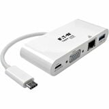 Tripp Lite Usb-C Multiport Adapter Vga Usb-a Port Gbe and Pd Charging White