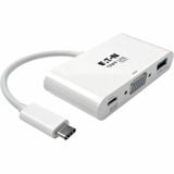 Tripp Lite Usb-C to Vga Adapter with Usb-a Port and Pd Charging White