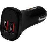 Startechcom Dual Port Usb Car Charger - Black - High Power 24w48a - 2 Port Usb Car Charger - Charge Two Tablets at Once