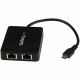 Startechcom Usb C to Dual Gigabit Ethernet Adapter with Usb 30 (Type-a) Port - Usb Type-C Gigabit Network Adapter