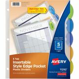 Avery&Reg Insertble Style Edge Plastic Pocket Dividers