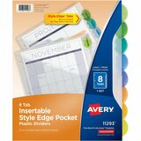 Avery&Reg Insertable Style Edge Plastic Dividers with Pockets 8-Tab