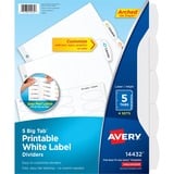 Avery&Reg Big Tab Printable Label Dividers Easy Peel Labels 5 Tabs