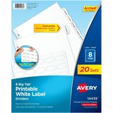 Avery&Reg Big Tab Printable White Label Dividers