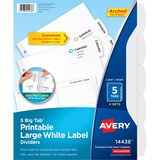 Avery&Reg Big Tab Printable Large White Label Dividers