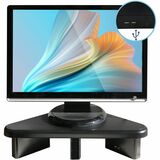 Dac Stax Ergonomic Height Adjustable Corner Monitor Stand with 2 Usb Ports