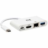 Tripp Lite Usb-C Multiport Adapter - 4k Hdmi Usb-a Port Gbe 60w Pd Charging Hdcp White