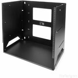 Startechcom 2-Post 8u Open Frame Wall Mount Network Rack with Built-in Shelf and Adjustable Depth Computer Rack for It Equipment Taa