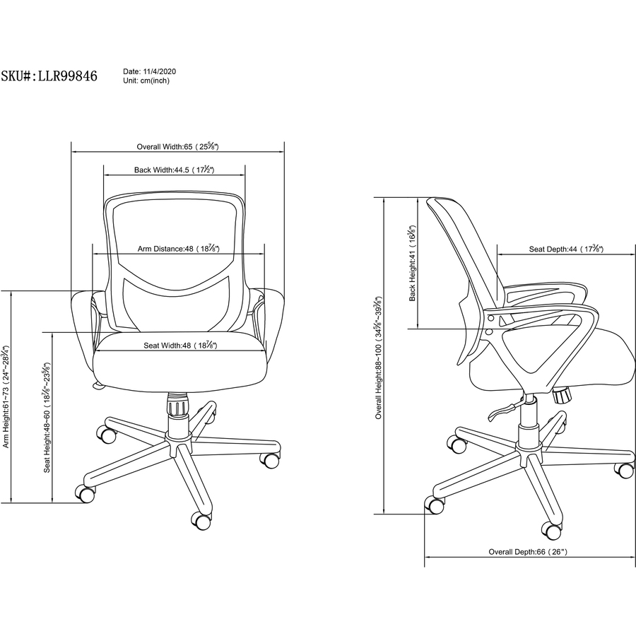 Lorell Value Collection Mesh Back Task Chair