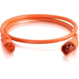 C2g 1ft 14awg Power Cord (Iec320c14 to Iec320c13) - Orange
