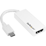Startechcom Usb-C to Hdmi Adapter - White - 4k 60hz - Thunderbolt 3 Compatible - Usb-C Adapter - Usb Type C to Hdmi Dongle Converter
