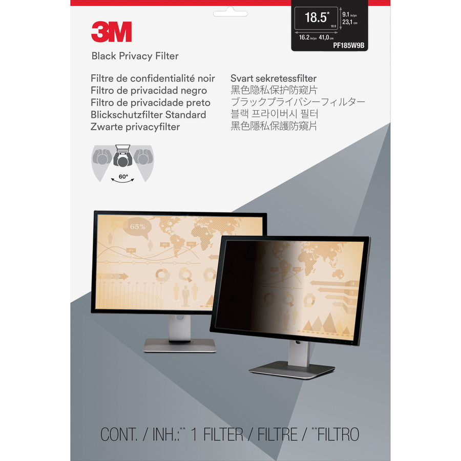 3m&Trade Privacy Filter for 185in Monitor 169 Pf185w9b