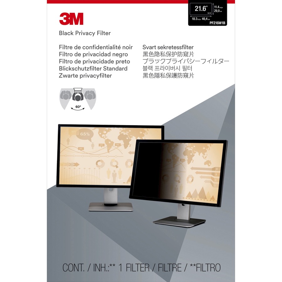 3m&Trade Privacy Filter for 216in Monitor 1610 Pf216w1b