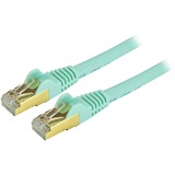 Startechcom 25ft Cat6a Ethernet Cable - 10 Gigabit Category 6a Shielded Snagless 100w Poe Patch Cord - 10gbe Aqua Ul Certified Wiringtia