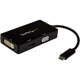 Startechcom Usb-C Multiport Video Adapter - 3-in-1 Usb Type-C Video Adapter - Usb-C to Vga Dvi Hdmi - 4k 30 Hz - Cdpvgdvhdbp