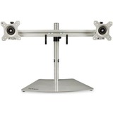 Startechcom Dual Monitor Stand Free Standing Desktop Pole Stand for 2x 24 (176lb8kg) Vesa Mount Displays Height Adjustable Silver