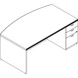 Groupe Lacasse Concept 70 Right Single Pedestal Bow Front Desk