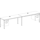 Boss 2 Desks Side by Side with 2 34 Pedestals