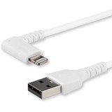 Startechcom 2m Usb a to Lightning Cable Iphone Ipad Durable Right Angled 90 Degree White Charger Cord Waramid Fiber Apple Mfi Certified
