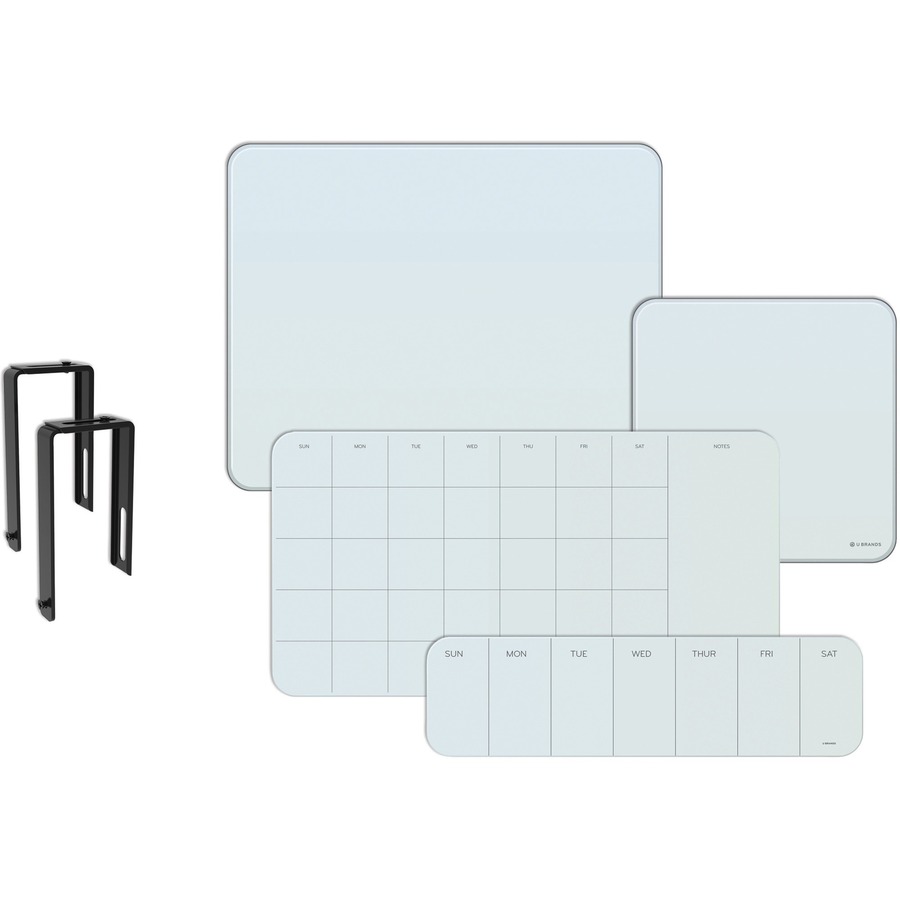 U Brands Magnetic Glass Dry Erase Weekly Calendar Board