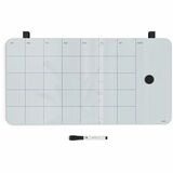 U Brands Magnetic Glass Dry Erase Weekly Calendar Board