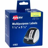 Avery&Reg Direct Thermal Roll Labels 1-18 X 3-12 White 350 Multipurpose Labels Per Roll 2 Rolls (4183)
