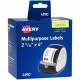 Avery&Reg Direct Thermal Roll Labels 2-516 X 4 White 300 Shipping Labels Per Roll 1 Roll (4190)