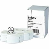 Avery&Reg Direct Thermal Roll Labels 1 X 2-18 White 500 Address Labels Per Roll 4 Rolls (4185)
